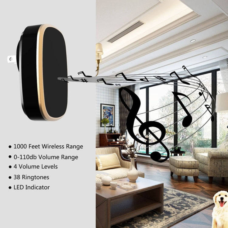 Q188-WW Intelligent Wireless Remote Control Waterproof Doorbell Pager with 45 Chord Music, US Plu...