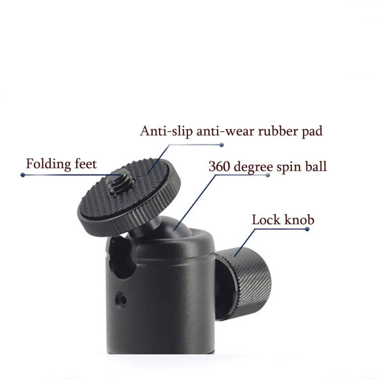 BH-905 Mini Desktop Aluminum Alloy Tripod Mini Ball Head 360 Degree Pan 90 Degree Tilt Tripod