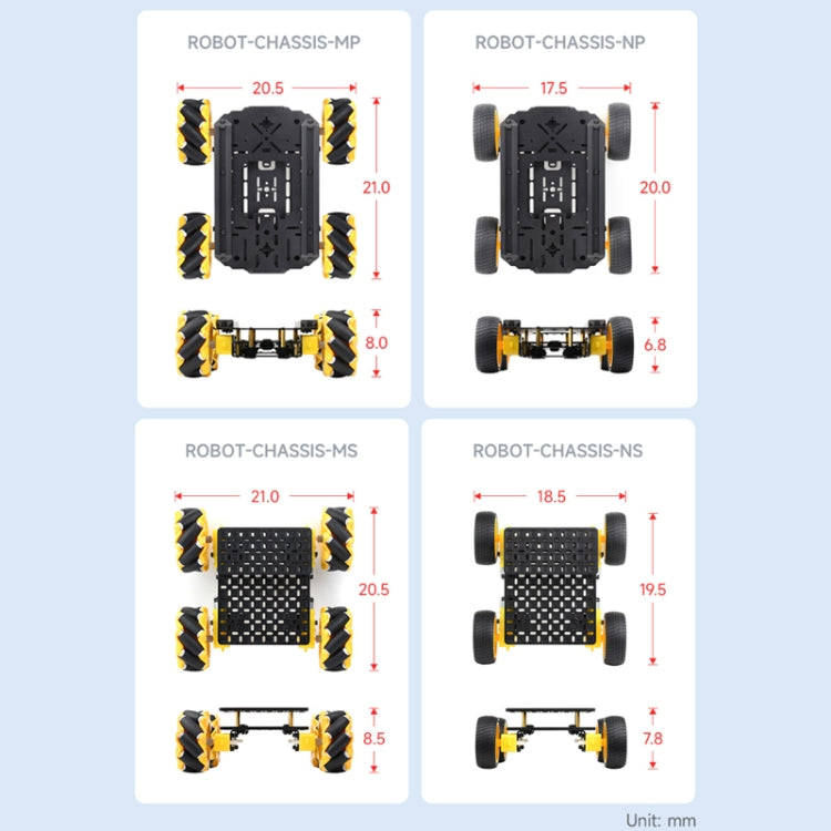 Waveshare Smart Mobile Robot Chassis Kit, Chassis:Normal(Normal Wheels)