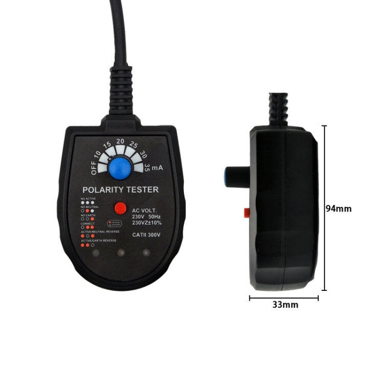S2001 Socket Phase Detector Multi-Function Three-Phase Loop Socket Circuit Leakage Detector, EU Plug