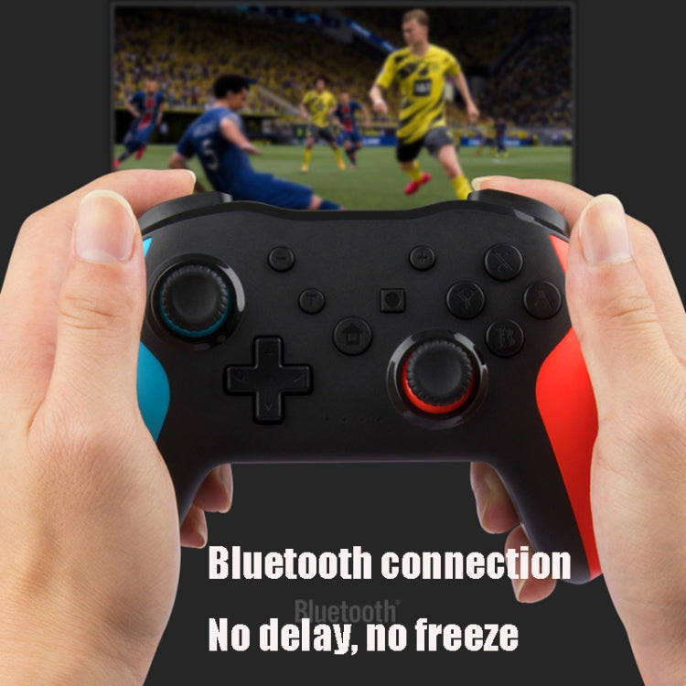 NS009 6-Axis Vibration Burst Wireless Bluetooth Gamepad For Switch Pro(Black Blue Red)