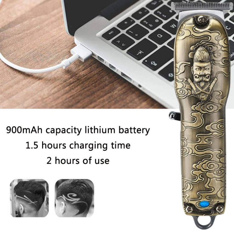 Vintage Bronze Engraving Gentleman Head Metal Body Clipper(JM-1015)