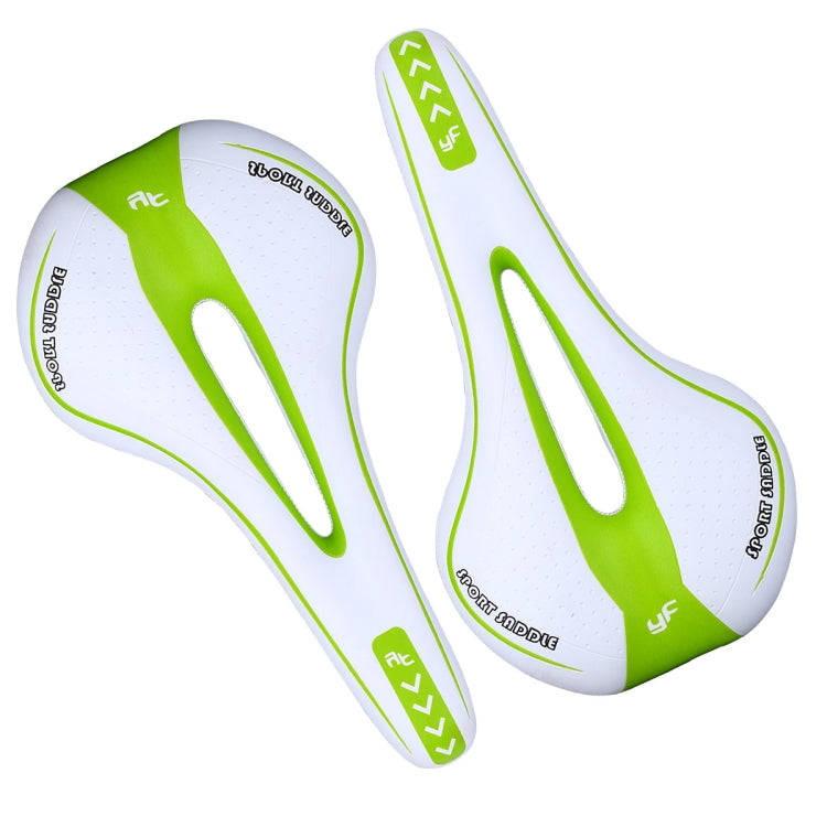 YAFEE YF-1018 Mountain Bike Saddle Bicycle Riding Saddle Bicycle Saddle(White Green)