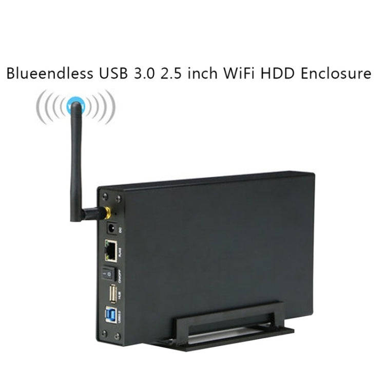 Blueendless 3.5 inch Mobile Hard Disk Box WIFI Wireless NAS Private Cloud Storage( EU Plug)
