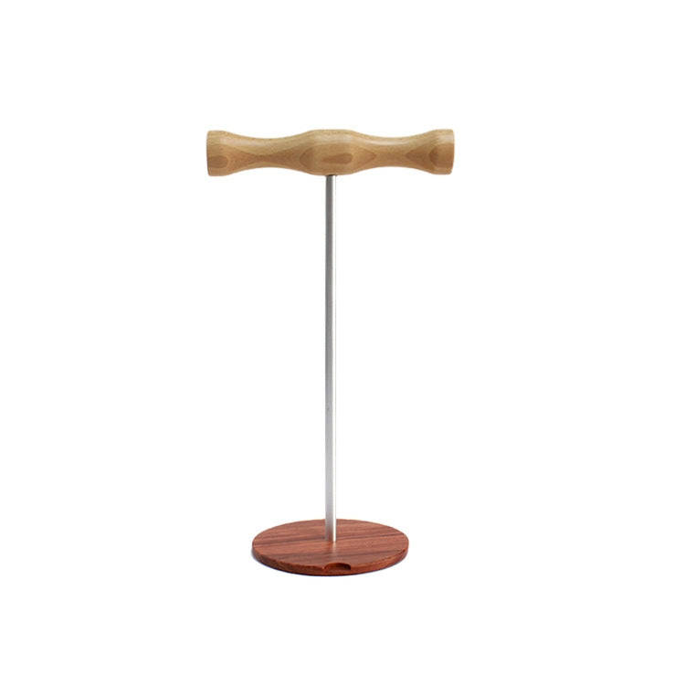 Creative Metal Rod Wooden Head-mounted Headphone Stand Display Holder, Colour: Double-sided White...