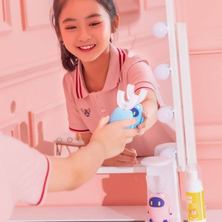 Lanbeibei Children U-Shaped Automatic Electric Toothbrush 6-12 Years Old Home Version (Pink)