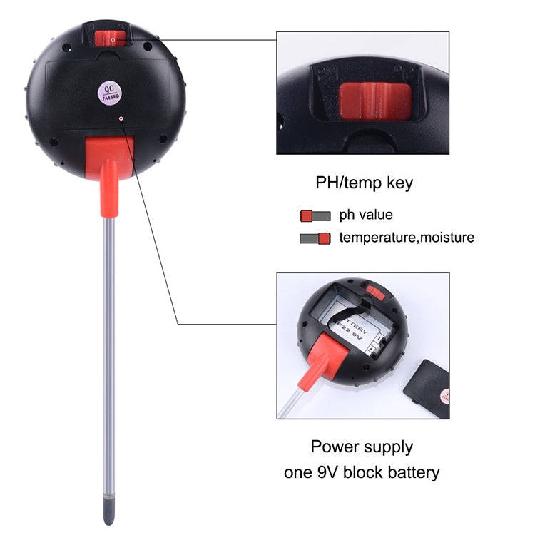 Five-In-One Soil Meter PH Humidity Temperature Photometry Detector PH Photometry Multifunctional ...