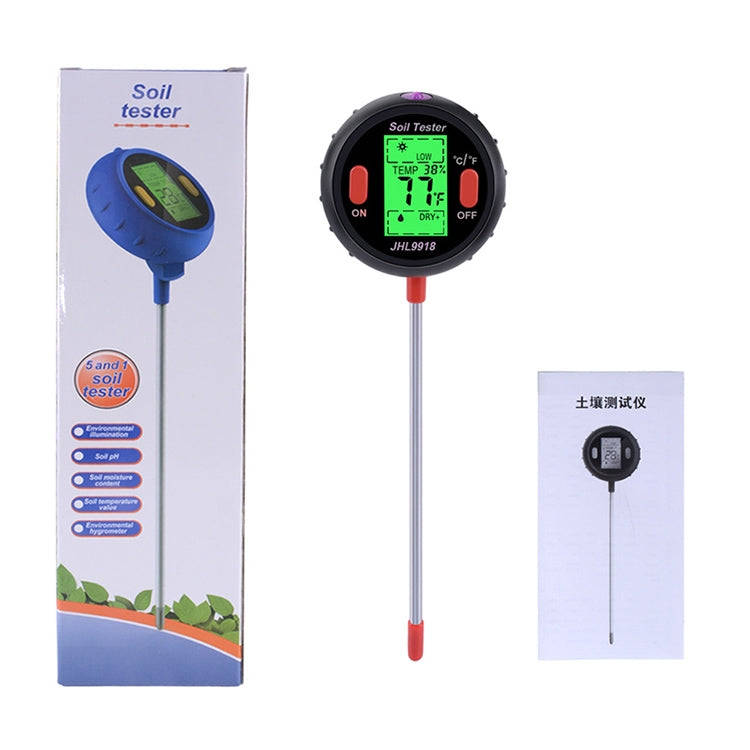 Five-In-One Soil Meter PH Humidity Temperature Photometry Detector PH Photometry Multifunctional ...