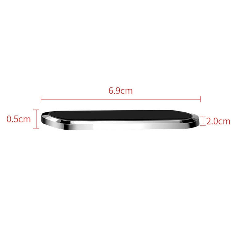 F601 4 PCS One Word Long Magnet Car Bracket Car Navigation Lazy Magnetic Metal Bracket(Rounded Bl...