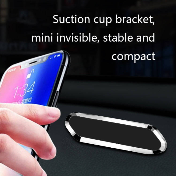 F601 4 PCS One Word Long Magnet Car Bracket Car Navigation Lazy Magnetic Metal Bracket(Rounded Si...