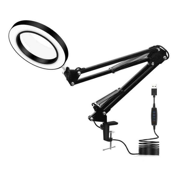 LED Eye Protection Reading Book Light USB Folding Clip Magnifying Glass Electronic Maintenance Li...