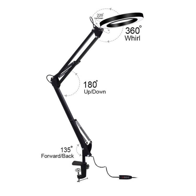 LED Eye Protection Reading Book Light USB Folding Clip Magnifying Glass Electronic Maintenance Li...