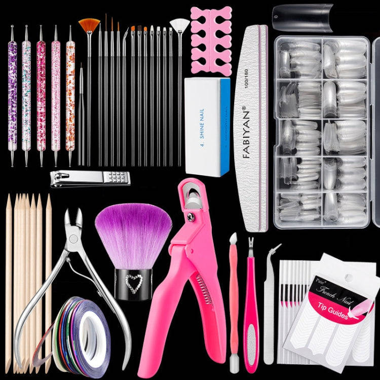 FABIYAN Nail Brush Nail Piece Set Nail Art Polishing Supplies Set, Specification: Transparent Big...