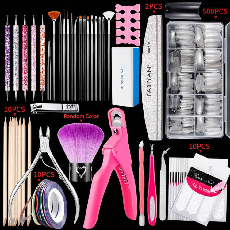 FABIYAN Nail Brush Nail Piece Set Nail Art Polishing Supplies Set, Specification: Transparent Big...