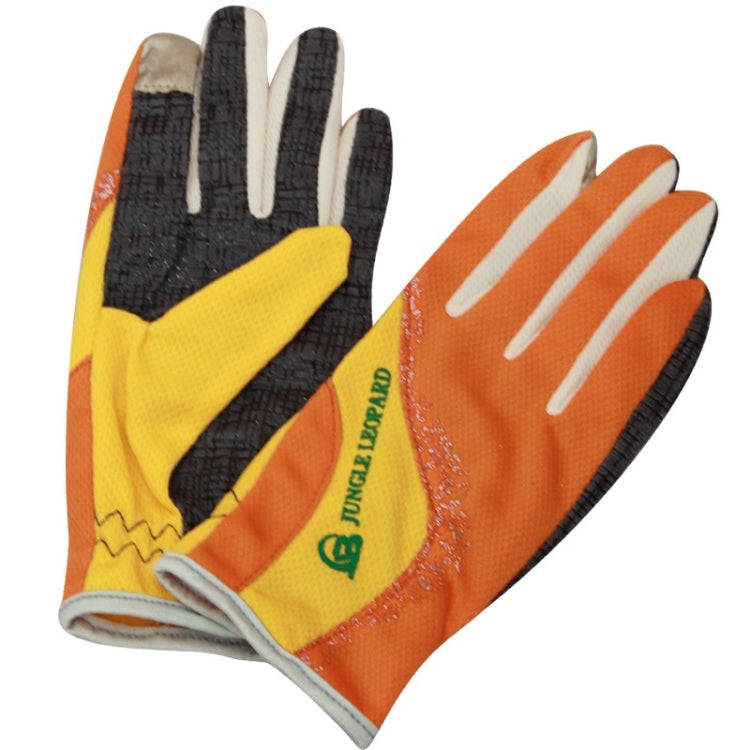 JUNGLE LEOPARD Outdoor Sports Mountaineering Full Finger Gloves Mesh Touch Screen Anti-Skid Glove...