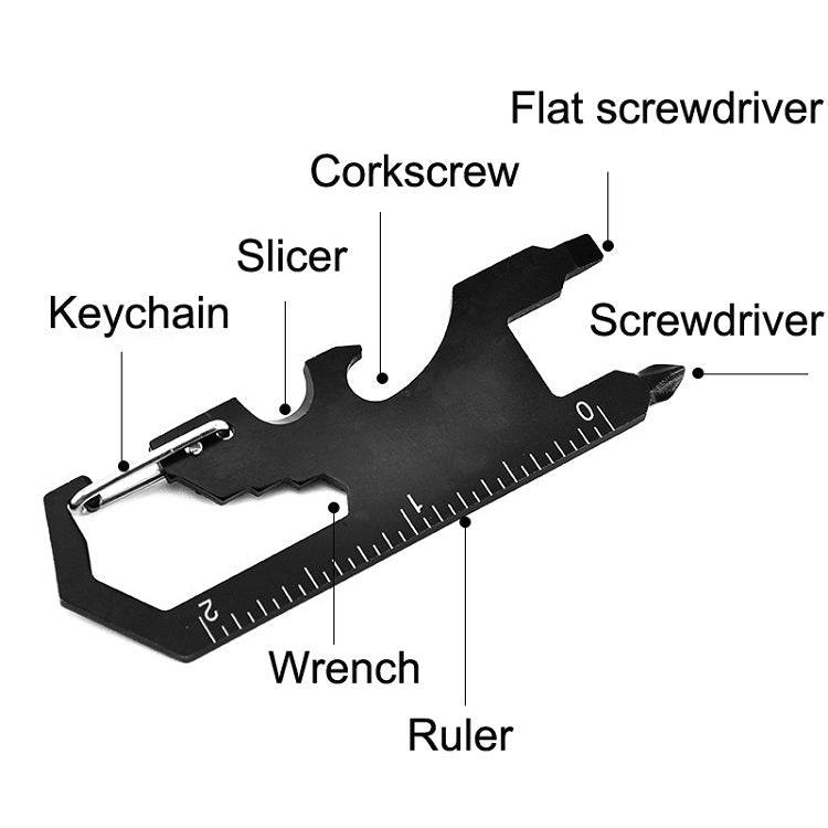7 in 1 Outdoor Multi-Function Keychain Tool Card(Black)