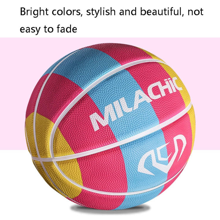 MILACHIC Rubber Material Wear-Resistant Basketball(8505 Number 5 (Pink))