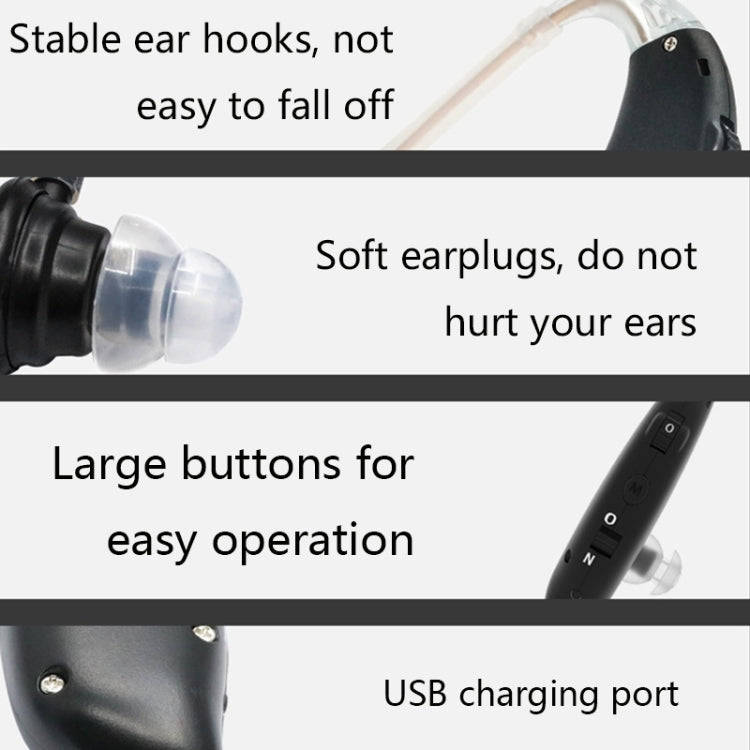 GM-105 Elderly Hearing Aid Sound Amplifier Intelligent Noise Reduction Sound Collector, Style: US...