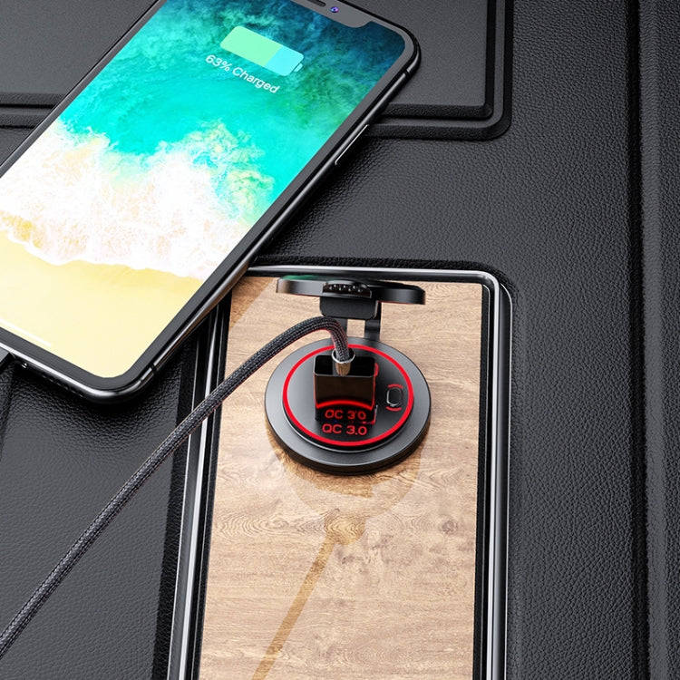 Car Motorcycle Ship Modified USB Charger Waterproof PD + QC3.0 Fast Charge, Model: Green Light Wi...