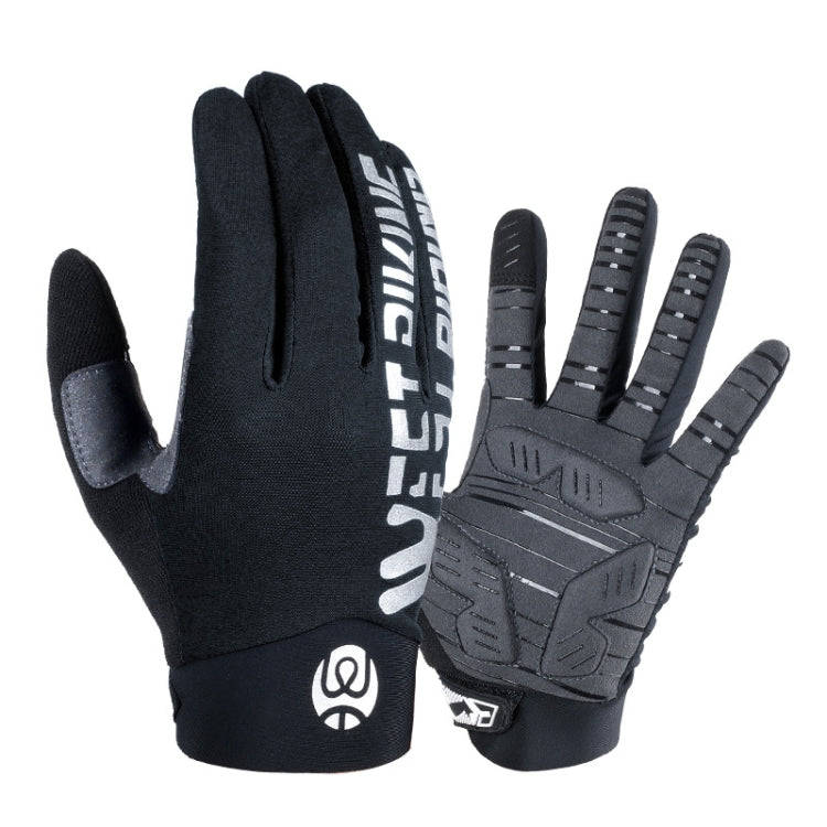 WEST BIKING YP0211214 Long Finger Shock Absorption Non-Slip Touch Screen Gloves Cycling Sports Gl...