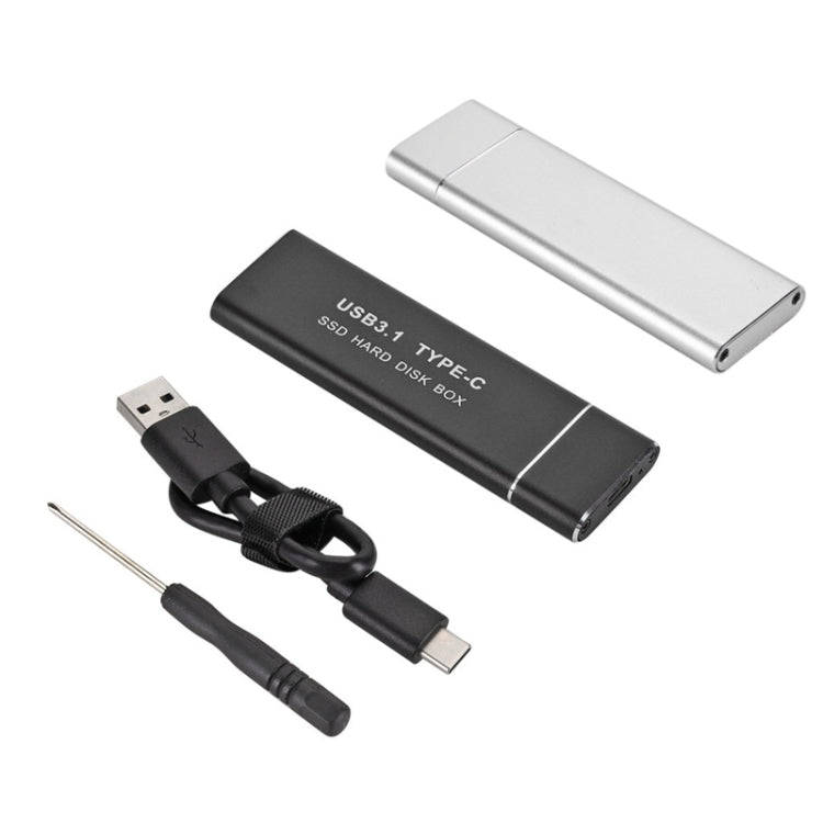 F018C M.2 NGFF To USB3.1 SSD Solid Aluminum Type-C Mobile Hard Drive Enclosure(Silver)