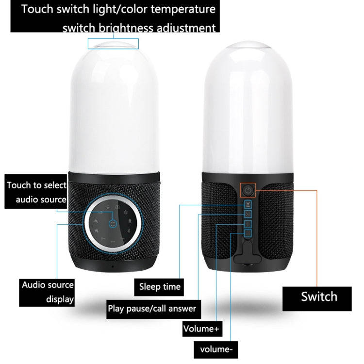 Intelligent Sleep-Accompanying Speaker White Noise Sleep Instrument(Black)