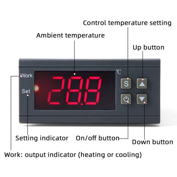 MH-1210W Digital LCD Temperature Controller Thermocouple Thermostat Regulator with Sensor Termome...