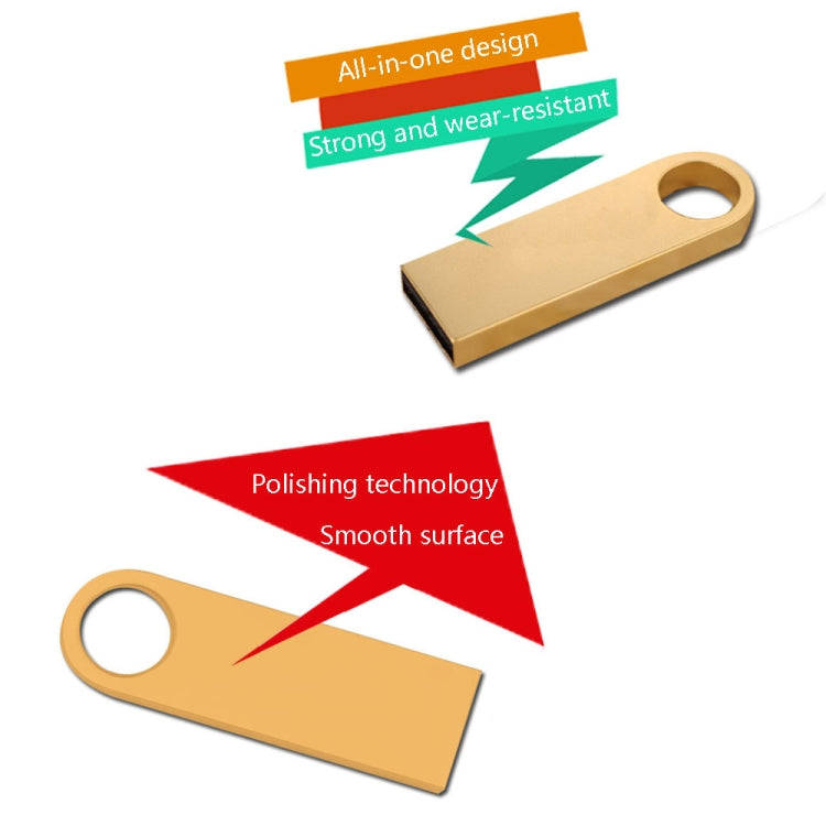 SE9 USB 2.0 Car Metal U Disk High-Speed Transmission U Disk, Capacity: 4GB (Golden)