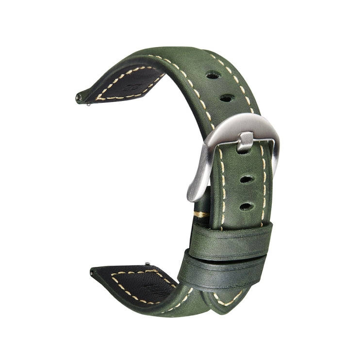 Quick Release Watch Band Crazy Horse Leather Retro Watch Band For Samsung Huawei,Size: 24mm (Army...