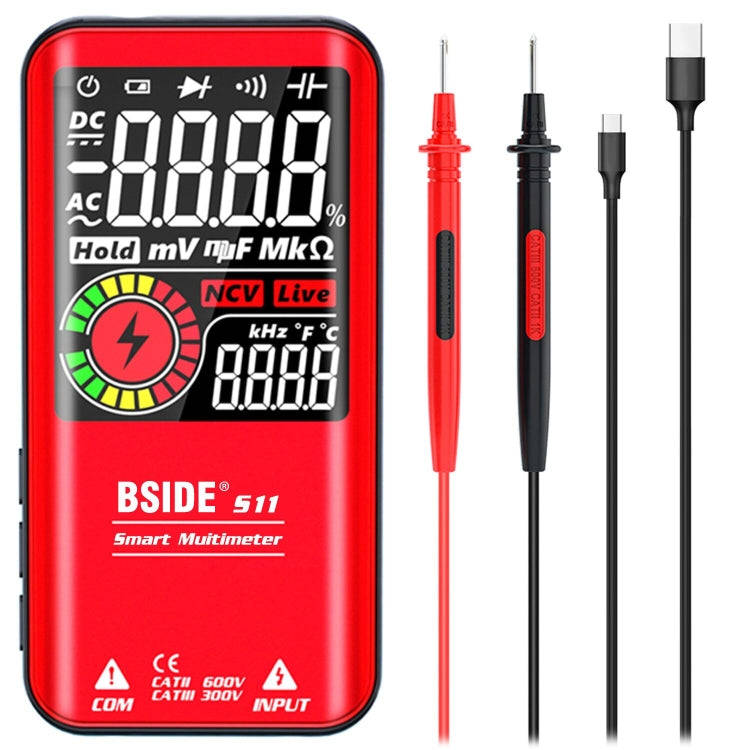 BSIDE Digital Multimeter 9999 Counts LCD Color Display DC AC Voltage Capacitance Diode Meter, Spe...