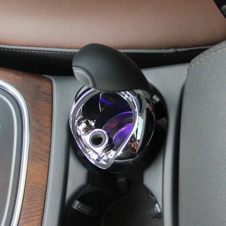 N10 Mini Car Loaded Ashtray With Lamp And Cover Car Supplies(Silver)