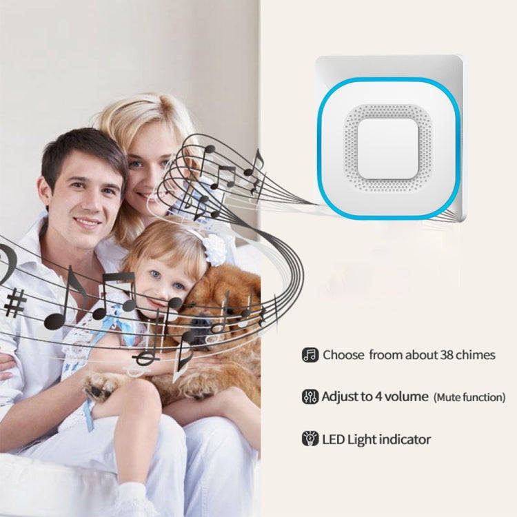 CACAZI V028F Wireless Music Doorbell without Battery, Plug:US Plug(Black)