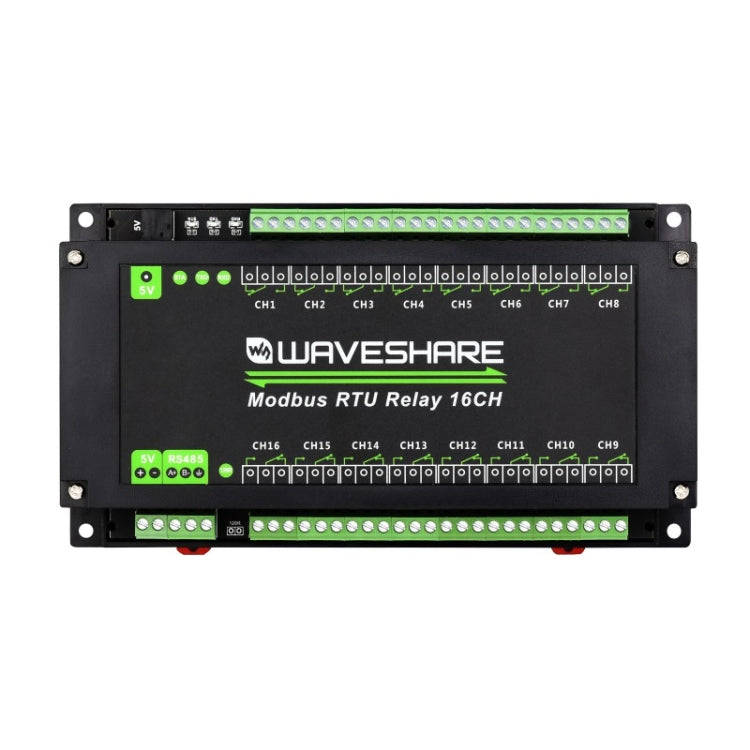 Waveshare 24921 Modbus RTU 16-Ch Relay Module, RS485 Interface, With Multiple Isolation Protectio...