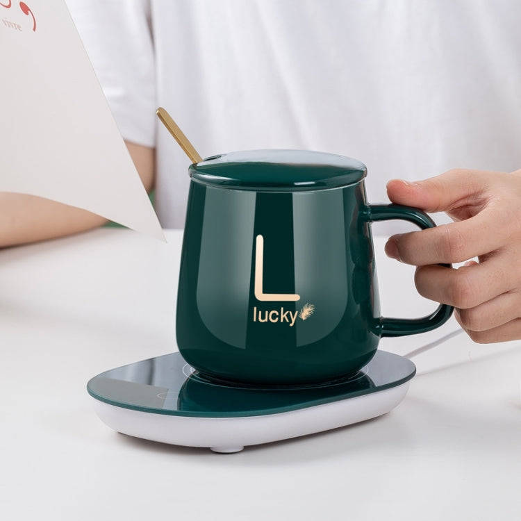 Constant Temperature Heating Smart Ceramic Coffee Cup Set, Style: USB Plug(White+Gift Box)