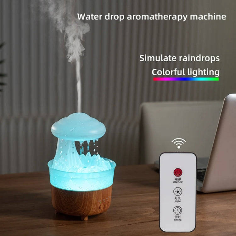 V50 Desktop Colorful Night Light Humidifier Wood Grain Water Drop Aroma Diffuser, Spec: US Plug(G...