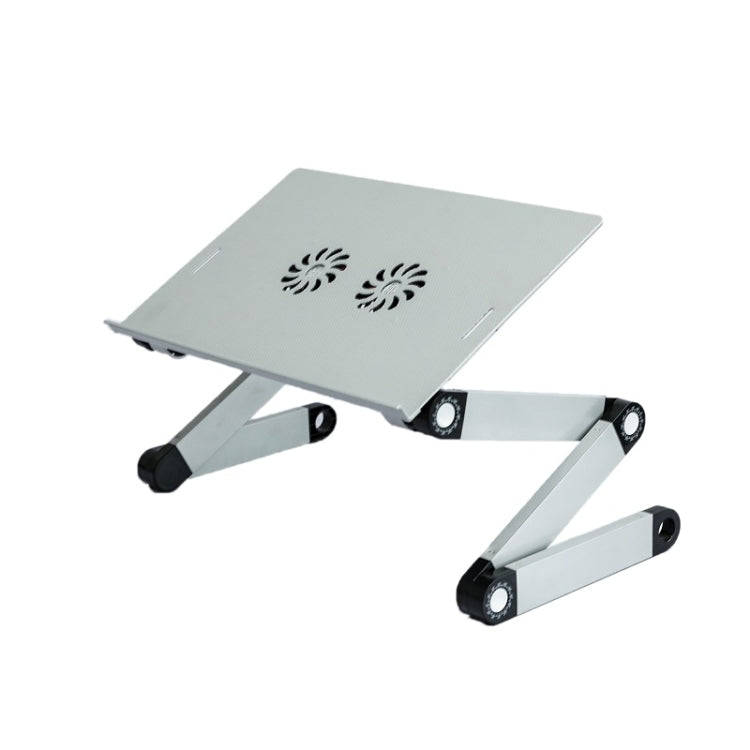 T8 Aluminum Alloy Folding & Lifting Laptop Desk Office Desk Heightening Bracket with Fan & Mouse ...