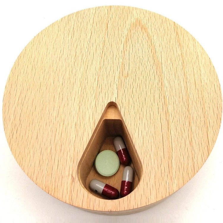 Wooden 7-Compartment Medicine Box Kitchen Storage Container(11x11x3cm)