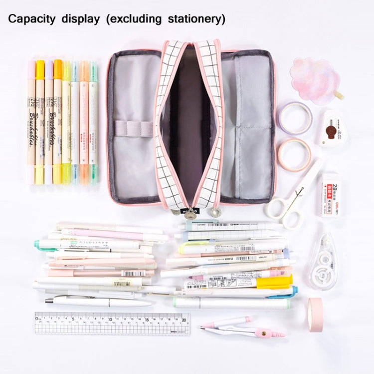 Angoo Double-Open Multi-Layer Stationery Pencil Case Multifunctional Cosmetic Bag(Ink Painting)