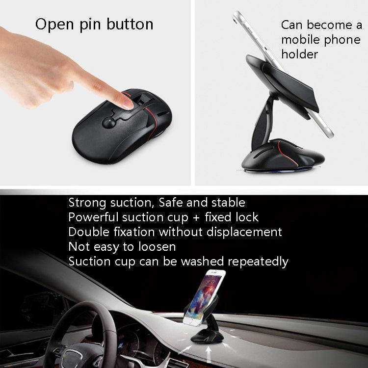 Car Mobile Phone Frame Car Universal Mouse Suction Cup Mobile Phone Bracket(Black)