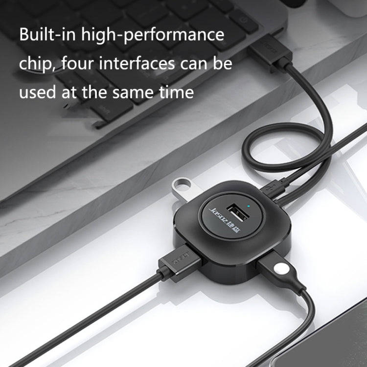 Jasoz High-Speed USB2.0 4-Ports HUB 1 to 4 Docking HUB, Colour: Black 0.3m