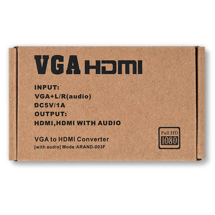 HW-2217 VGA to HDMI Converter With Audio Computer Host to HD Converter(Black)