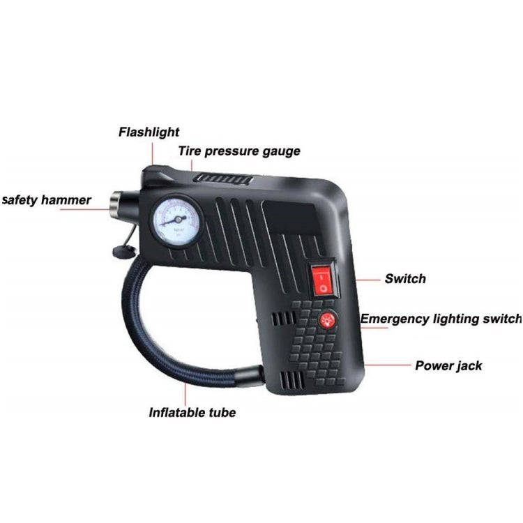 YX-301 12V Multi-Function Car Electric Portable Hand-Held Inflatable Pump(Green)