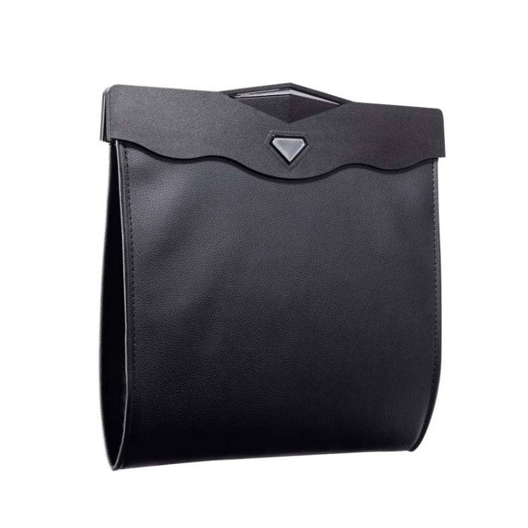Car Trash Can Car Chair Back Hanging Storage Box Hidden Folding Storage Bag With LED Light(Black)