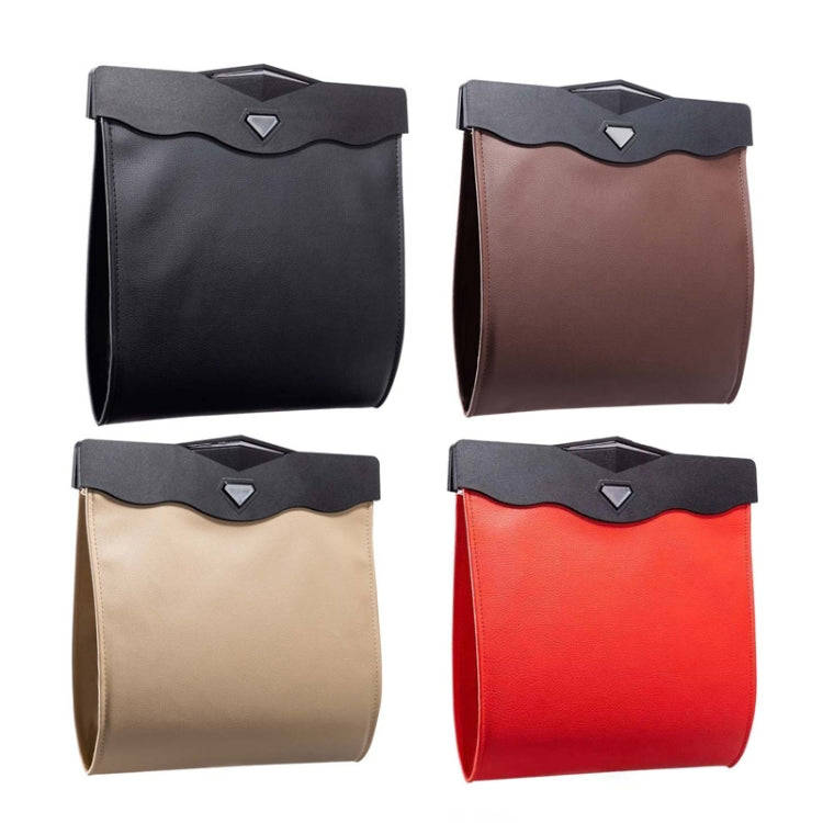 Car Trash Can Car Chair Back Hanging Storage Box Hidden Folding Storage Bag With LED Light(Black)