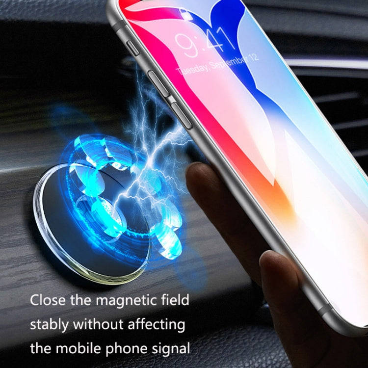 Q6 Car Magnetic Mobile Phone Holder Round Car Dashboard Navigation Bracket(Black)