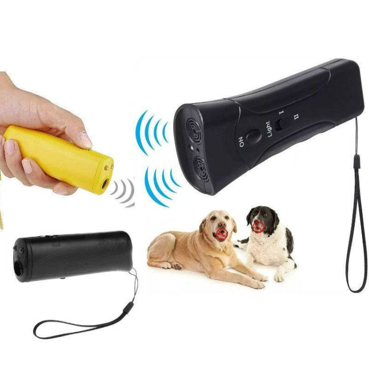 LED Flashlight Ultrasonic Dog Repeller Portable Dog Trainer, Colour: Single-headed Black(Colorful...