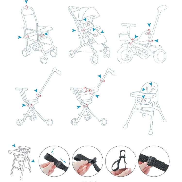 Baby Dining Chair Stroller Safety Strap Five-Point  Type A Version + Fixed Strap + Thick Shoulder...