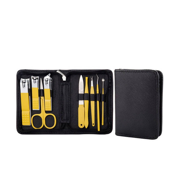 9 In 1 Nail Clipper Set Manicure Set Stainless Steel Nail Clipper Manicure Tool(Yellow)