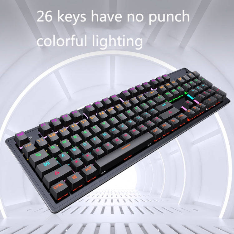 LEAVEN K880 104 Keys Gaming Green Axis Office Computer Wired Mechanical Keyboard, Cabel Length:1....