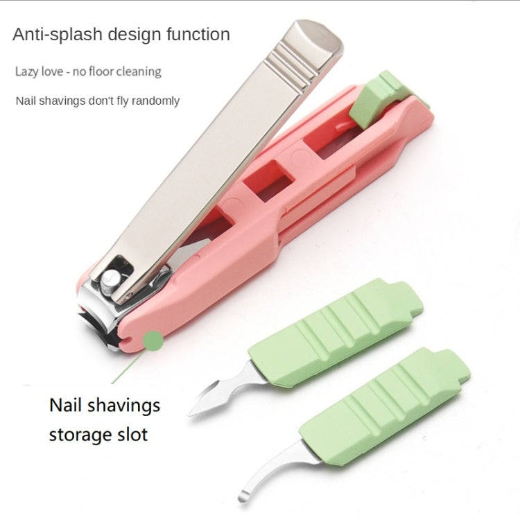 Anti-splash Nail Clippers Multifunctional Mobile Phone Holder Nail Clippers,Style: Red +Iron Box